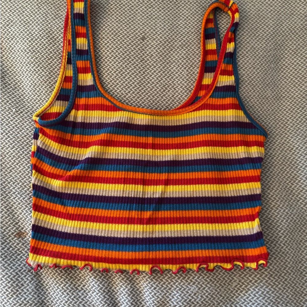 Rainbow Striped Crop Top